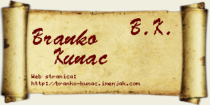 Branko Kunac vizit kartica